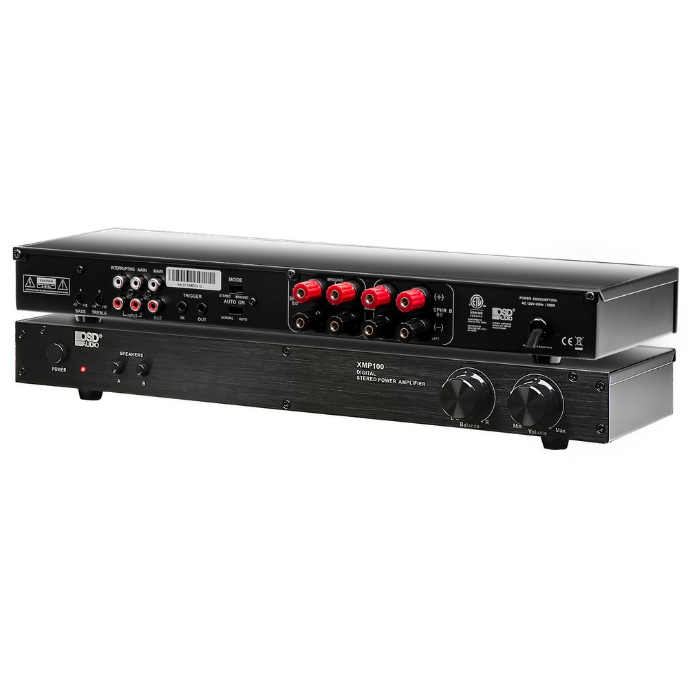 OSD XMP100 100W Stereo Power Amplifier Class D, Dual Source, Sub Out, Bass / Treble Control